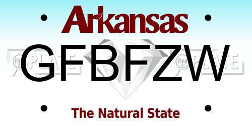 GFBFZW Arkansas License Plate