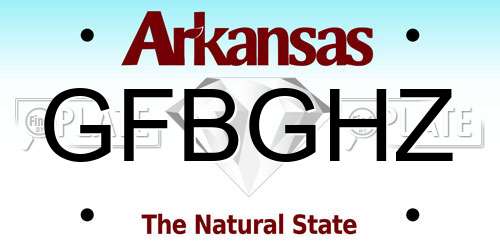 GFBGHZ Arkansas License Plate