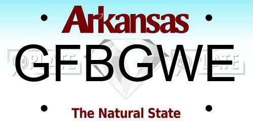 GFBGWE Arkansas License Plate