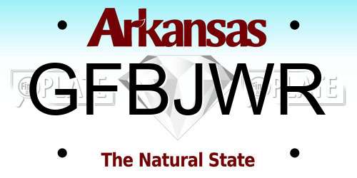 GFBJWR Arkansas License Plate
