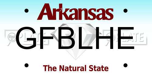 GFBLHE Arkansas License Plate