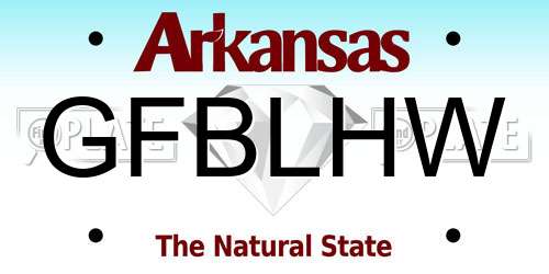 GFBLHW Arkansas License Plate