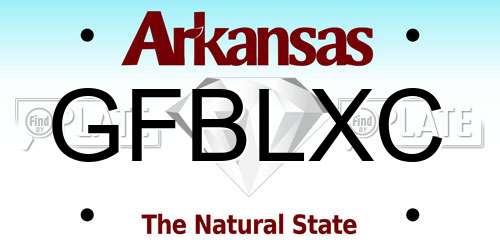 GFBLXC Arkansas License Plate