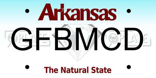 GFBMCD Arkansas License Plate
