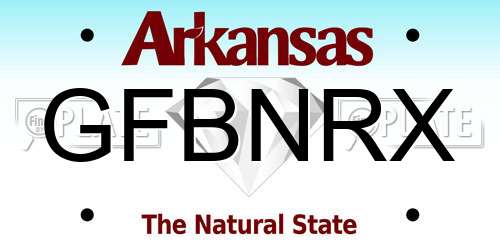 GFBNRX Arkansas License Plate