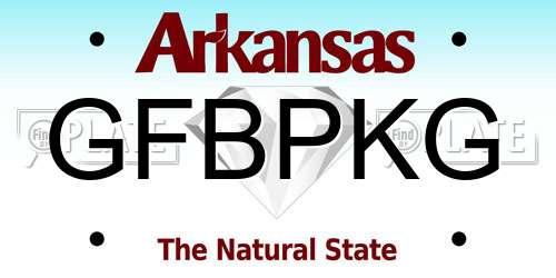 GFBPKG Arkansas License Plate