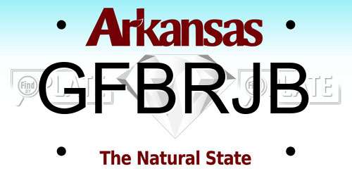 GFBRJB Arkansas License Plate