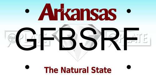 GFBSRF Arkansas License Plate