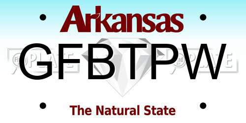GFBTPW Arkansas License Plate
