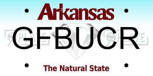 GFBUCR Arkansas License Plate