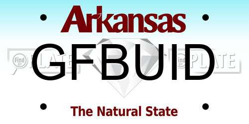 GFBUID Arkansas License Plate