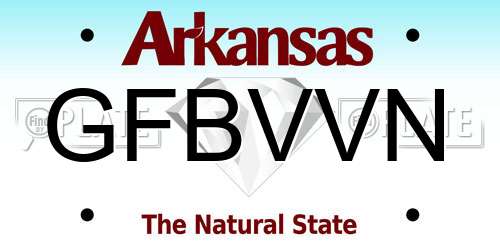 GFBVVN Arkansas License Plate
