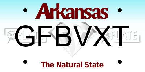 GFBVXT Arkansas License Plate