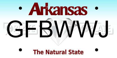 GFBWWJ Arkansas License Plate