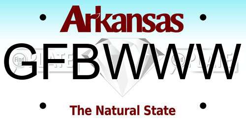 GFBWWW Arkansas License Plate