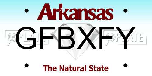 GFBXFY Arkansas License Plate