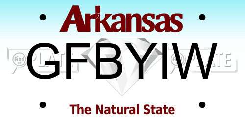 GFBYIW Arkansas License Plate