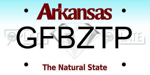 GFBZTP Arkansas License Plate