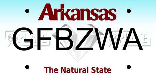GFBZWA Arkansas License Plate