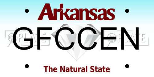 GFCCEN Arkansas License Plate