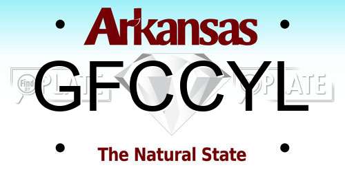 GFCCYL Arkansas License Plate