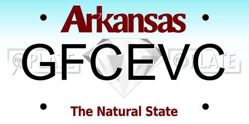 GFCEVC Arkansas License Plate