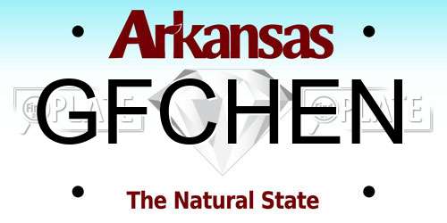 GFCHEN Arkansas License Plate
