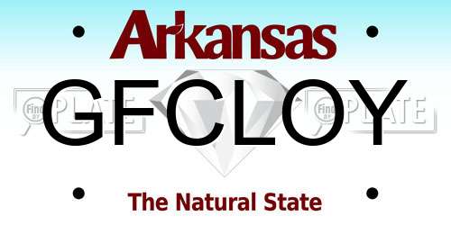 GFCLOY Arkansas License Plate