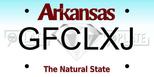GFCLXJ Arkansas License Plate
