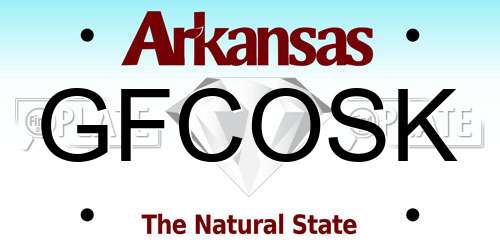 GFCOSK Arkansas License Plate