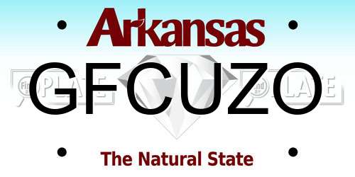 GFCUZO Arkansas License Plate