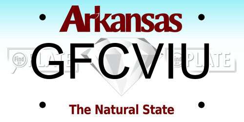 GFCVIU Arkansas License Plate