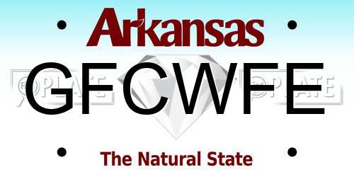 GFCWFE Arkansas License Plate