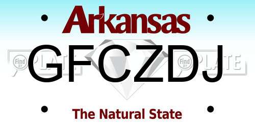 GFCZDJ Arkansas License Plate