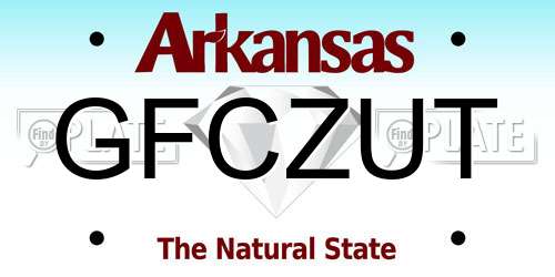 GFCZUT Arkansas License Plate