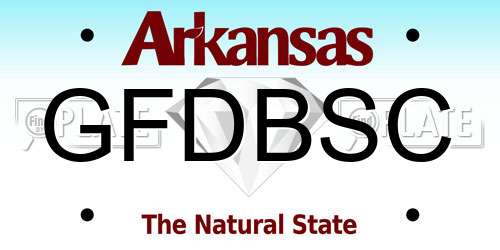 GFDBSC Arkansas License Plate