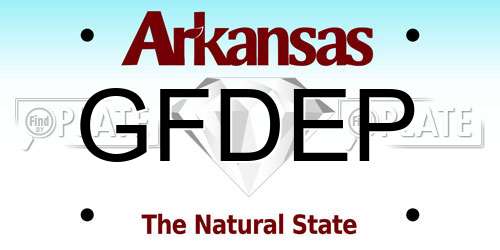 GFDEP Arkansas License Plate