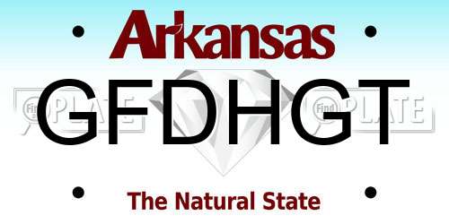 GFDHGT Arkansas License Plate