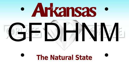 GFDHNM Arkansas License Plate