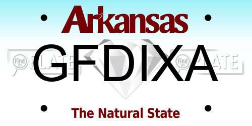 GFDIXA Arkansas License Plate