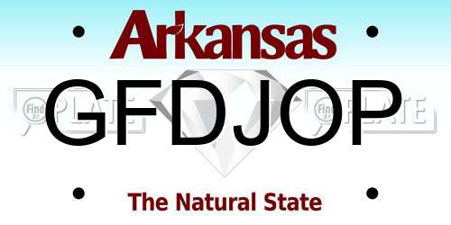 GFDJOP Arkansas License Plate