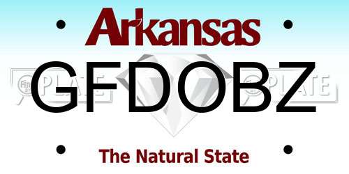 GFDOBZ Arkansas License Plate