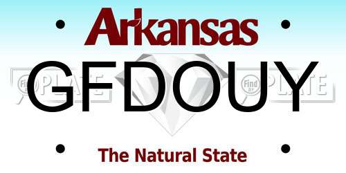 GFDOUY Arkansas License Plate