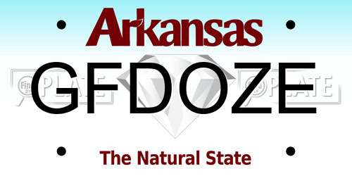 GFDOZE Arkansas License Plate
