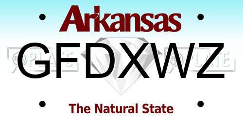 GFDXWZ Arkansas License Plate