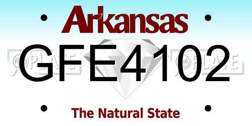 GFE4102 Arkansas License Plate