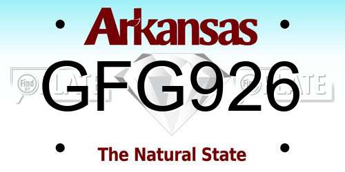 GFG926 Arkansas License Plate