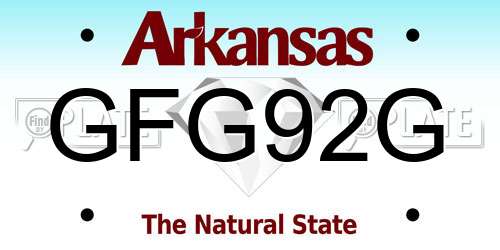 GFG92G Arkansas License Plate
