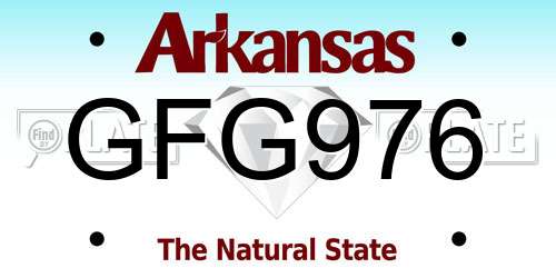 GFG976 Arkansas License Plate