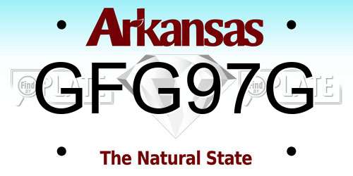 GFG97G Arkansas License Plate